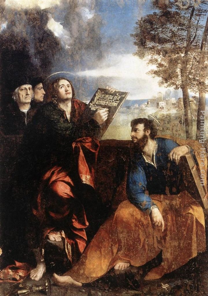 Dosso Dossi Sts John and Bartholomew with Donors